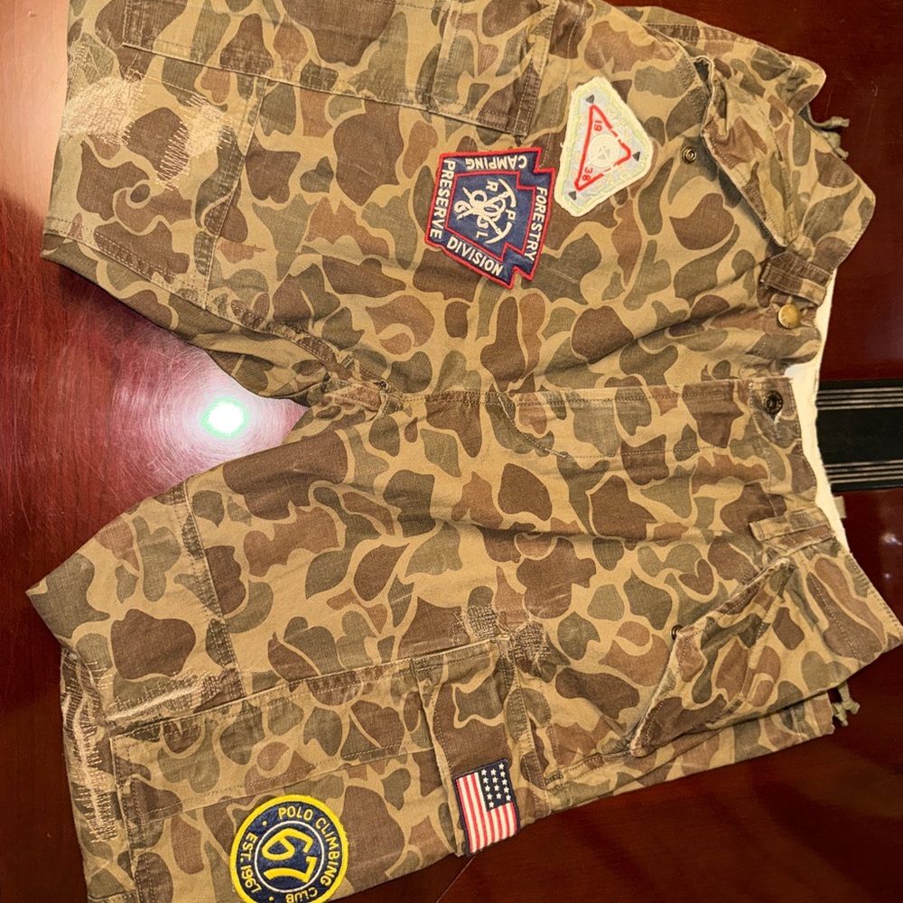 Camo Cargo Pants with Patches